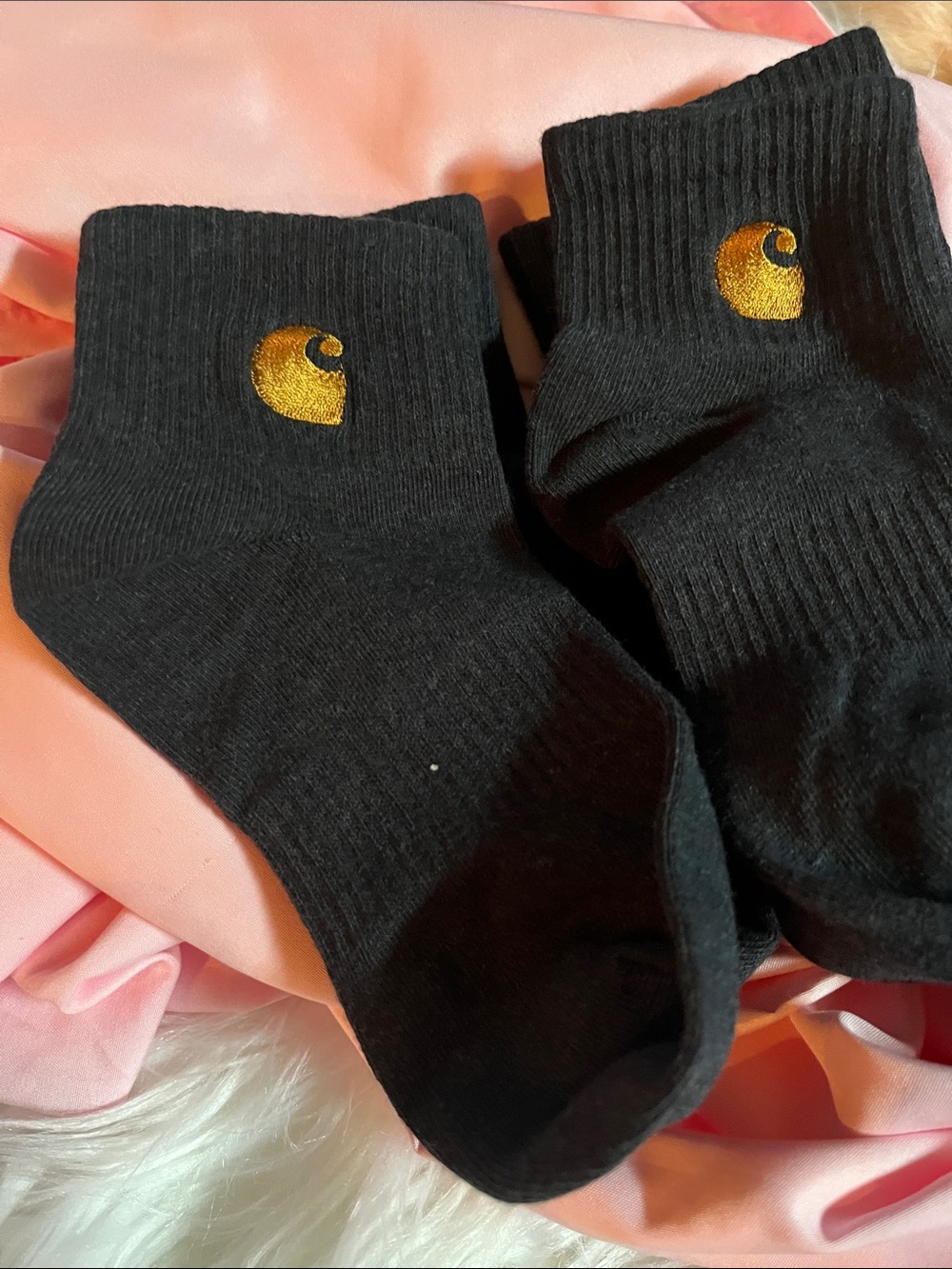 Carhartt Black Ankle Socks with Gold Logo Accent3pair